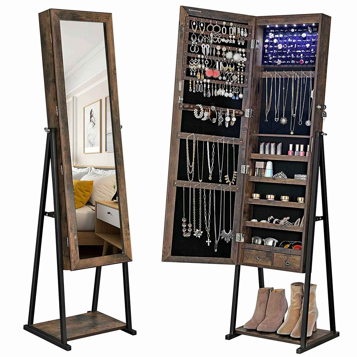 Poteet Jewelry Armoire with Mirror thumbnail 3