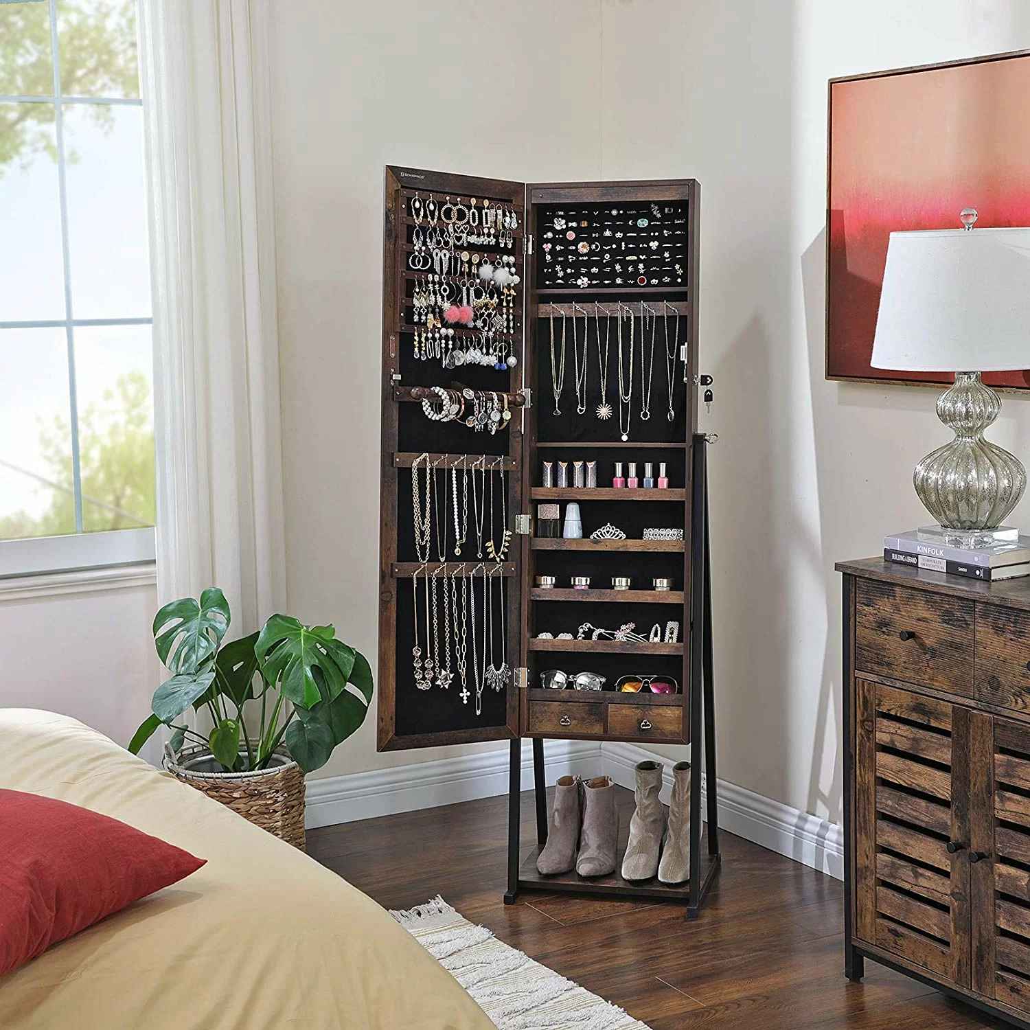 Poteet Jewelry Armoire with Mirror thumbnail 4