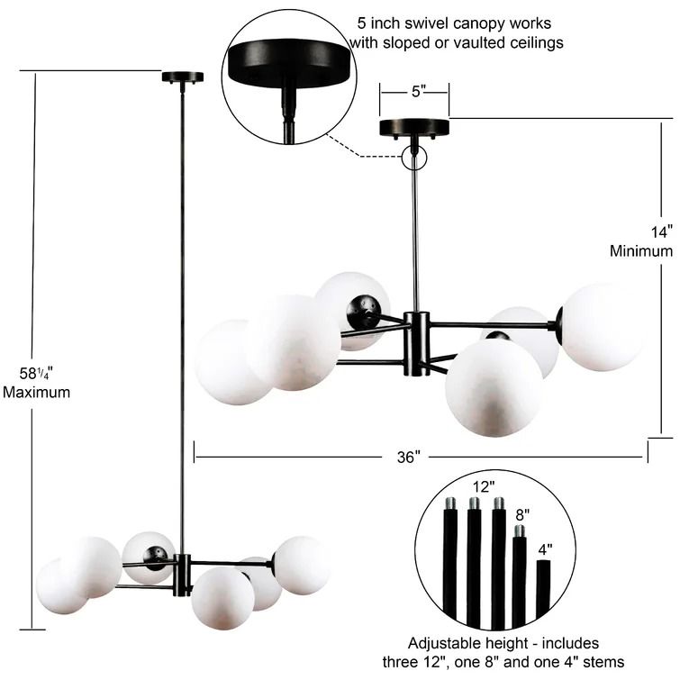 Glint 6 Light Unique Statement Chandelier thumbnail 3