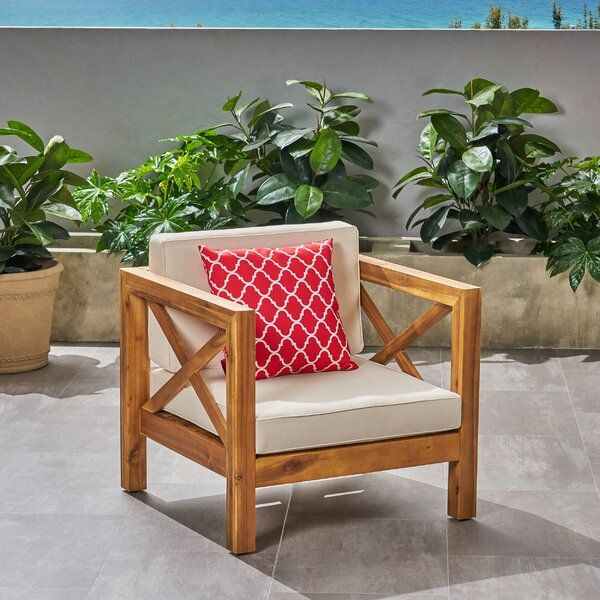 Teak Patio Chair with Cushions thumbnail 2