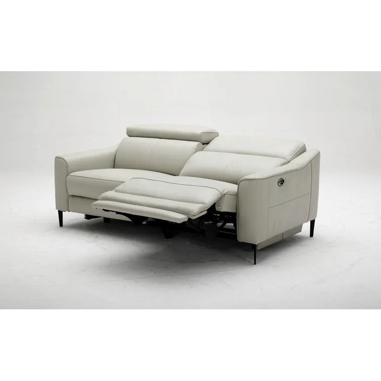 Marlenee Genuine Leather Round Arm Reclining Sofa thumbnail 3
