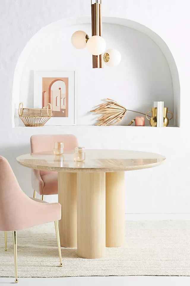 Anya Travertine Dining Table thumbnail 2