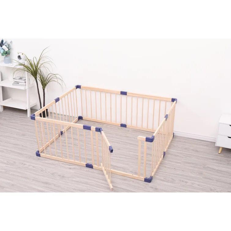 Natural Wooden Baby Playpen Safety Gate thumbnail 3