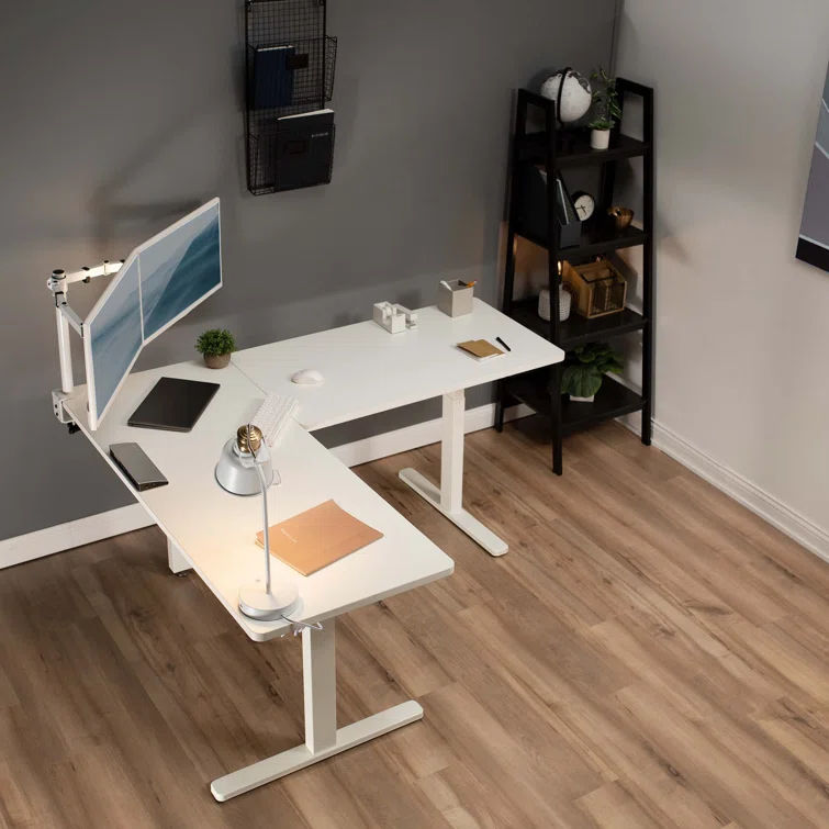 VIVO White Electric Motor Height Adjustable Standing Desk thumbnail 2