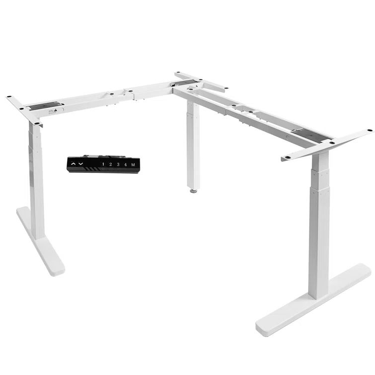 VIVO White Electric Motor Height Adjustable Standing Desk thumbnail 3