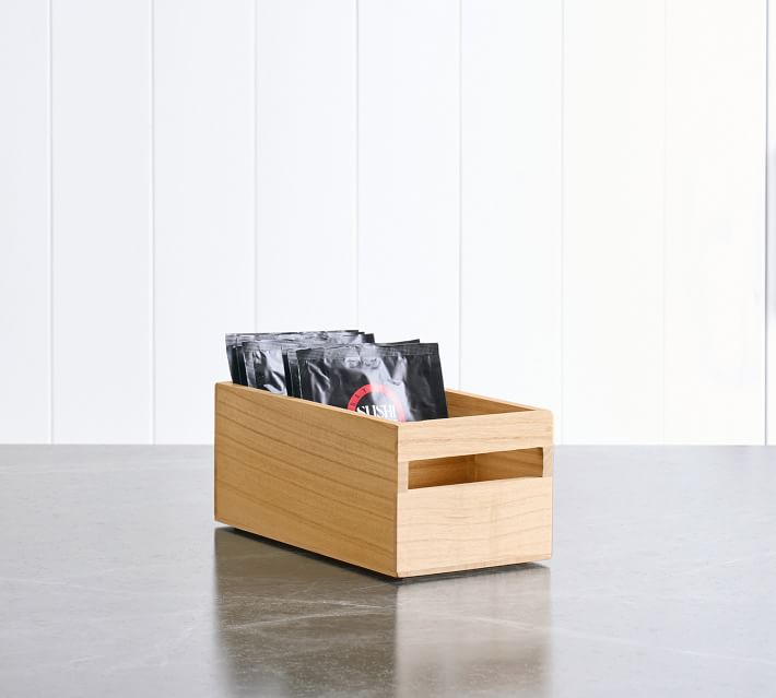 Wood Utility Storage Bin Divided thumbnail 2