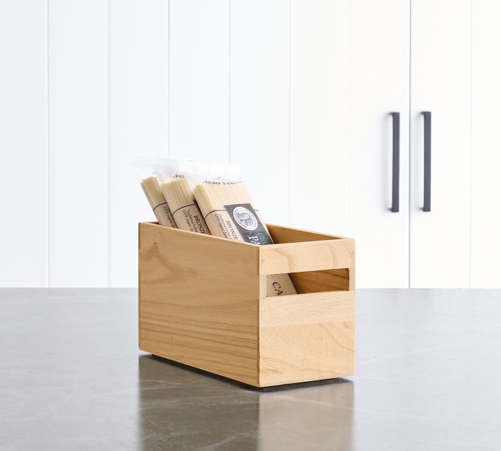 Wood Utility Storage Bin Narrow thumbnail 2
