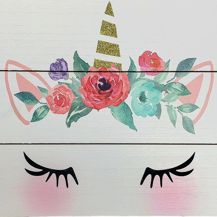 Delreal Unicorn Plank 3D Wall Decor No Frame 21.6"x11.75" thumbnail 3