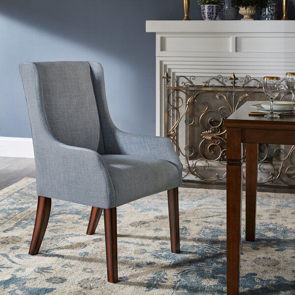 Gaener Wide Linen Wingback Chair thumbnail 2
