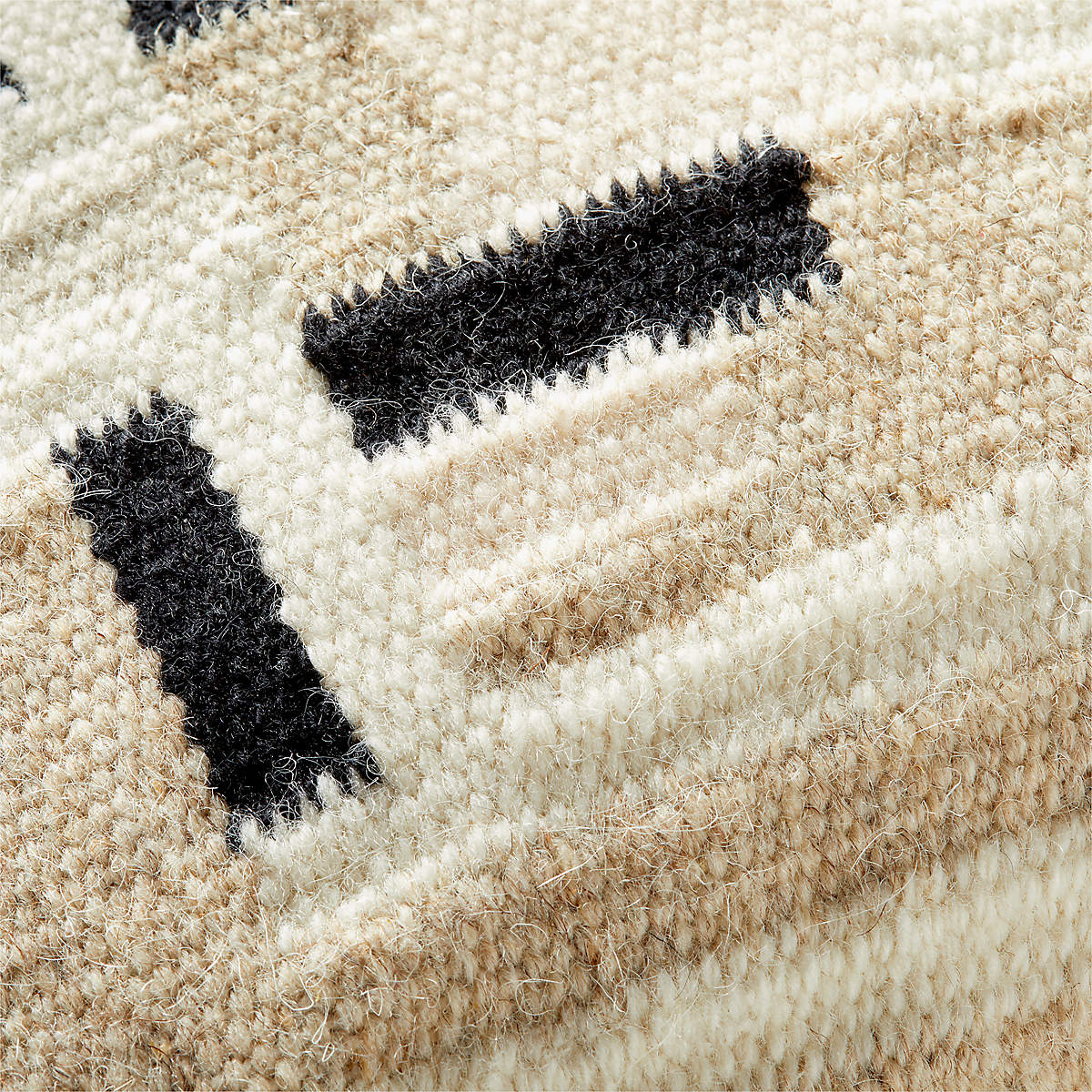 Diya Woven Natural And Black Throw Pillow With Insert 18"x18" thumbnail 3