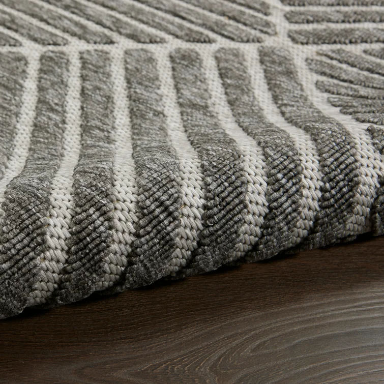 Mira Geometric Indoor Outdoor Area Rug in Dark Gray 7'10"x9'10" thumbnail 4