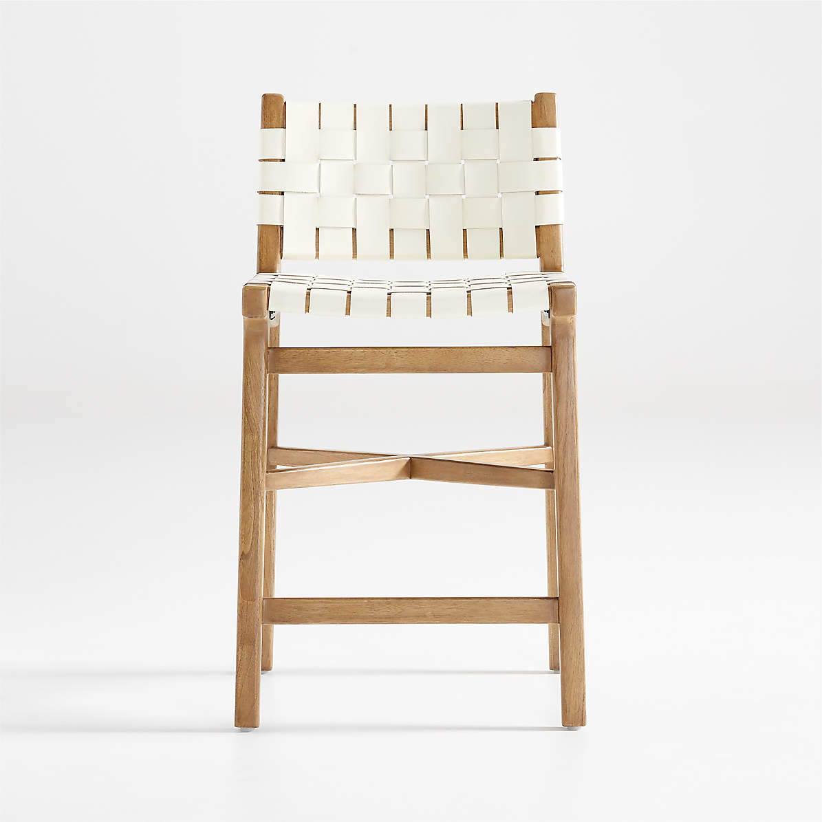 Taj White Leather Strap Counter Stool thumbnail 3