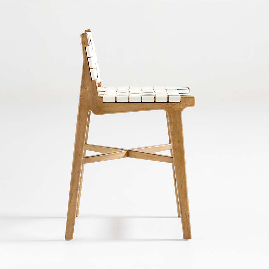 Taj White Leather Strap Counter Stool thumbnail 4
