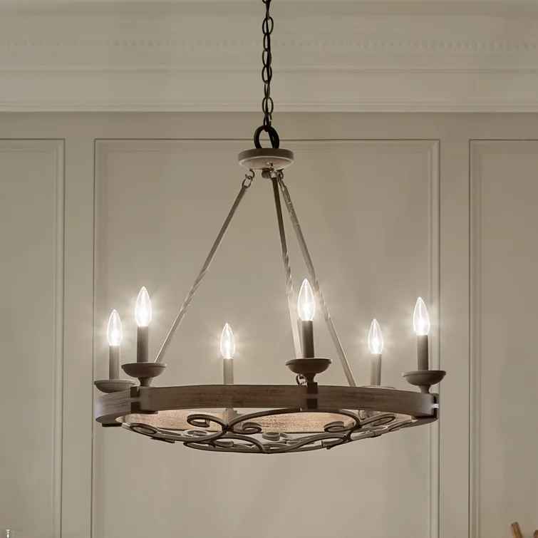 Odele Dimmable Wagon Wheel Chandelier thumbnail 2