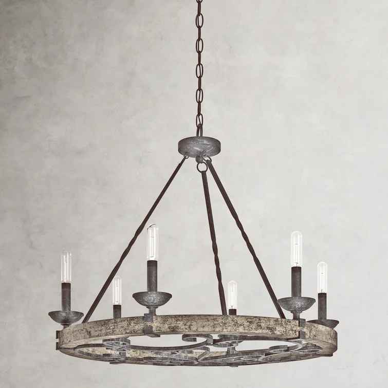 Odele Dimmable Wagon Wheel Chandelier thumbnail 4
