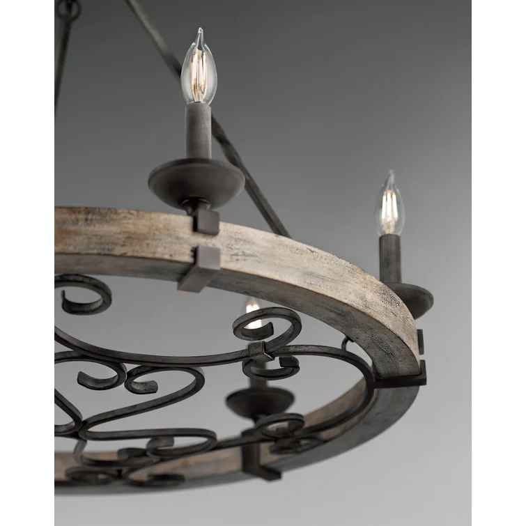 Odele Dimmable Wagon Wheel Chandelier thumbnail 5