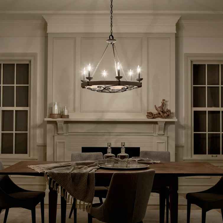 Odele Dimmable Wagon Wheel Chandelier thumbnail 6