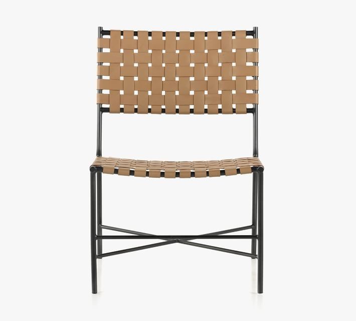 Mila Leather Woven Chair thumbnail 2