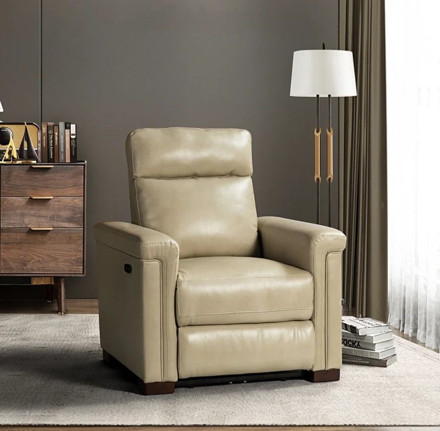 Felipe Wide Genuine Leather Power Standard Recliner thumbnail 2