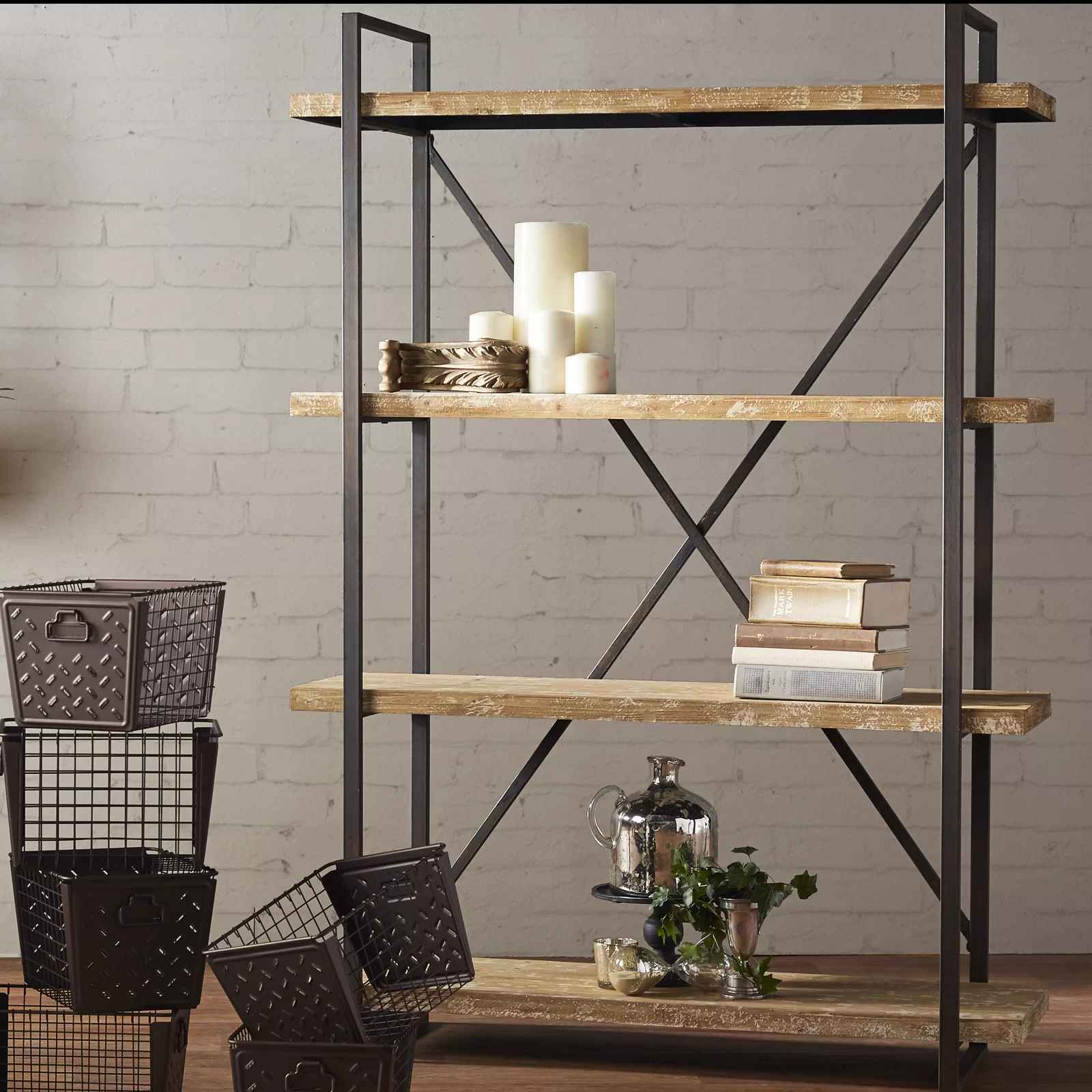 Pursley Solid Wood Etagere Bookcase thumbnail 5