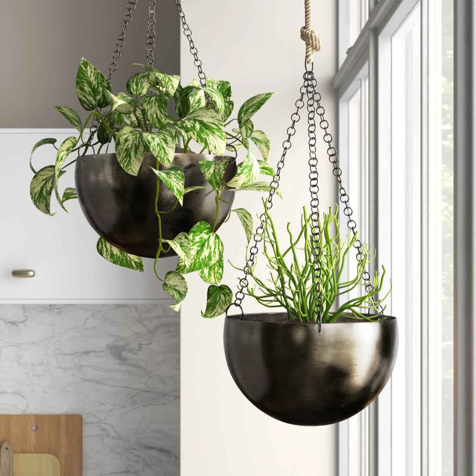 Benally 2 Piece Iron Hanging Planter Set thumbnail 2