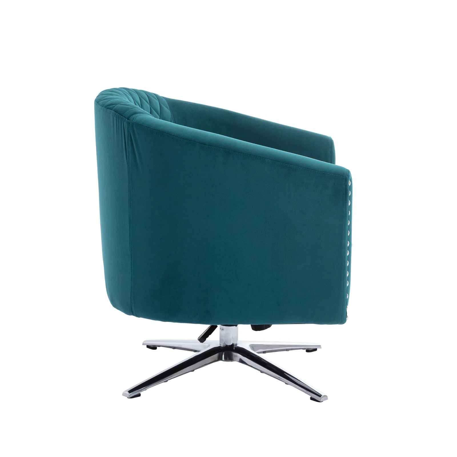 Tufted Velvet Swivel Barrel Chair thumbnail 4