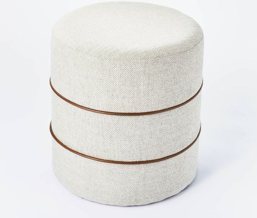 Catalina Mudcloth Round Ottoman thumbnail 3
