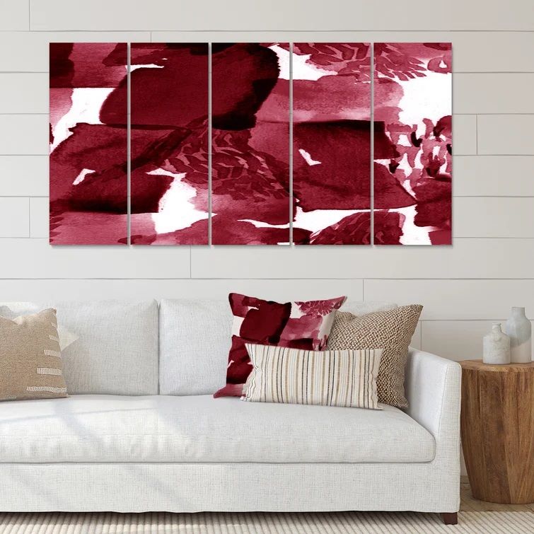 Abstract 5 Piece Wrapped Canvas Print No Frame-140"x60" thumbnail 2