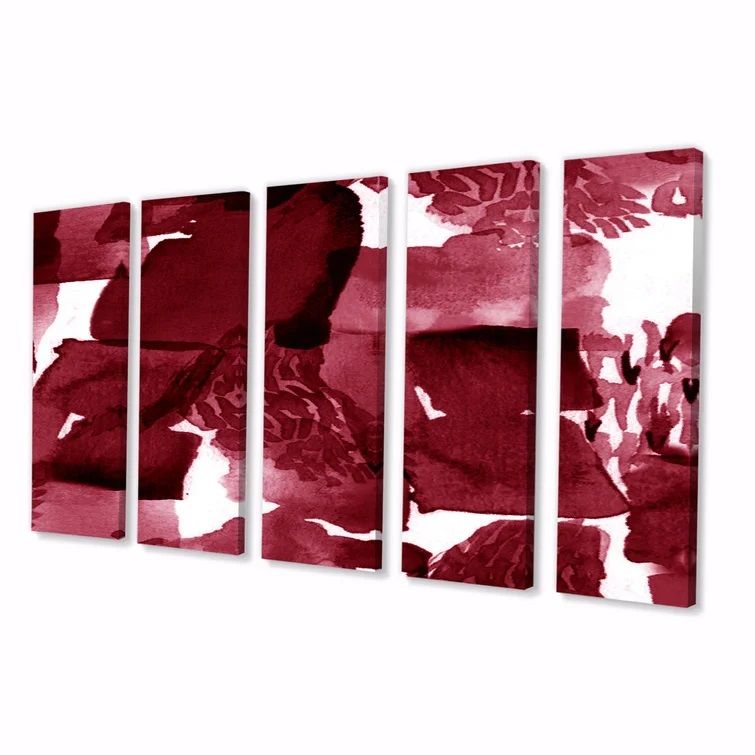 Abstract 5 Piece Wrapped Canvas Print No Frame-140"x60" thumbnail 3