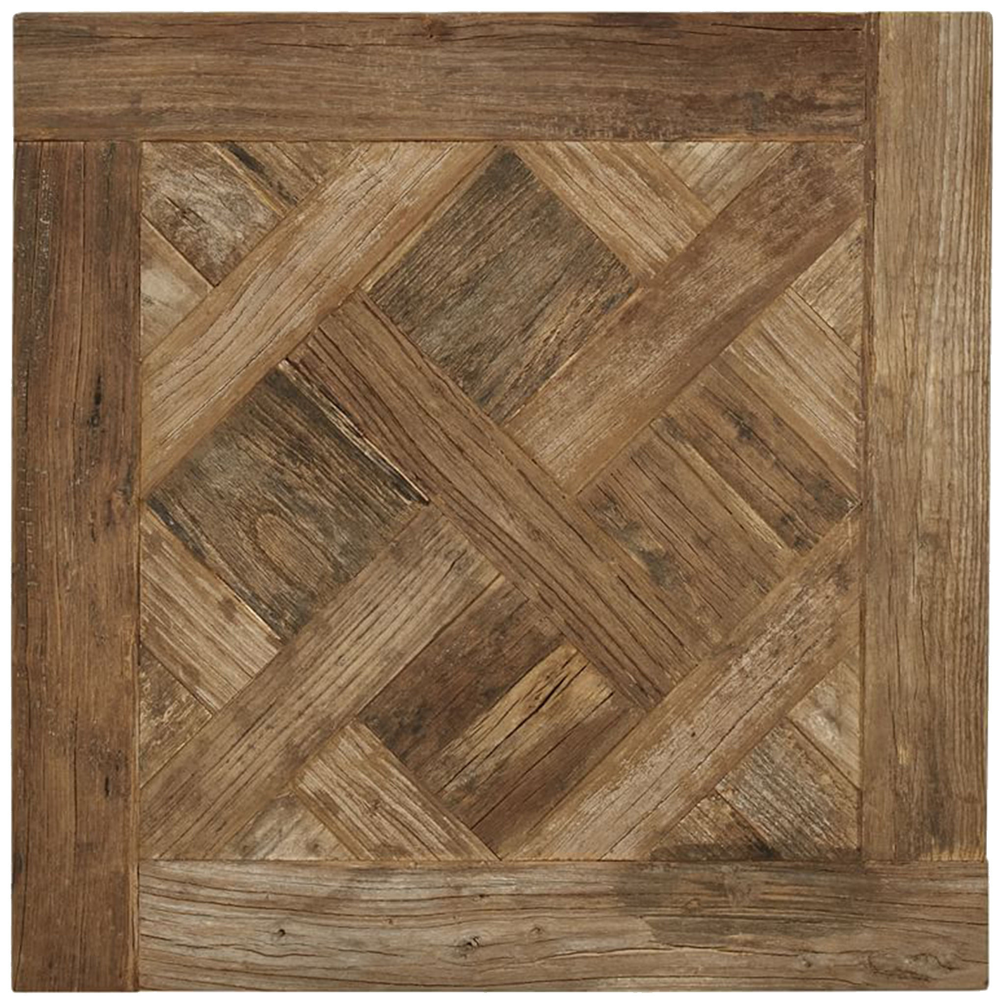 Parquet Square Reclaimed Wood End Table (23.5") thumbnail 4