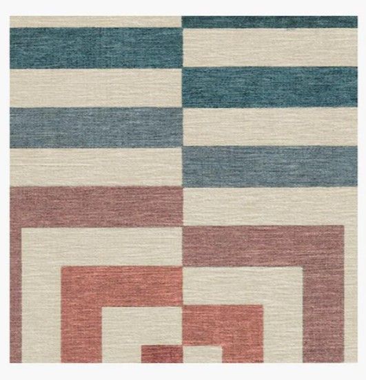 Jonathan Adler Op Art Teal Rug  thumbnail 3