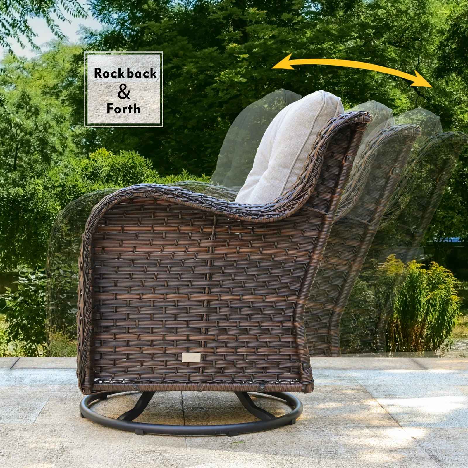 Gwenael Polyethylene Wicker 5 Person Seating Group with Cushions thumbnail 3