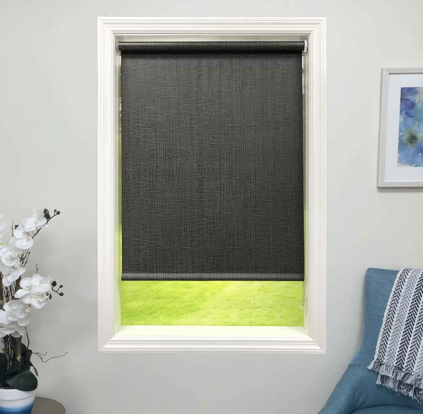 Blackout Black Decorative Roller Shade-38.5"x48" thumbnail 2