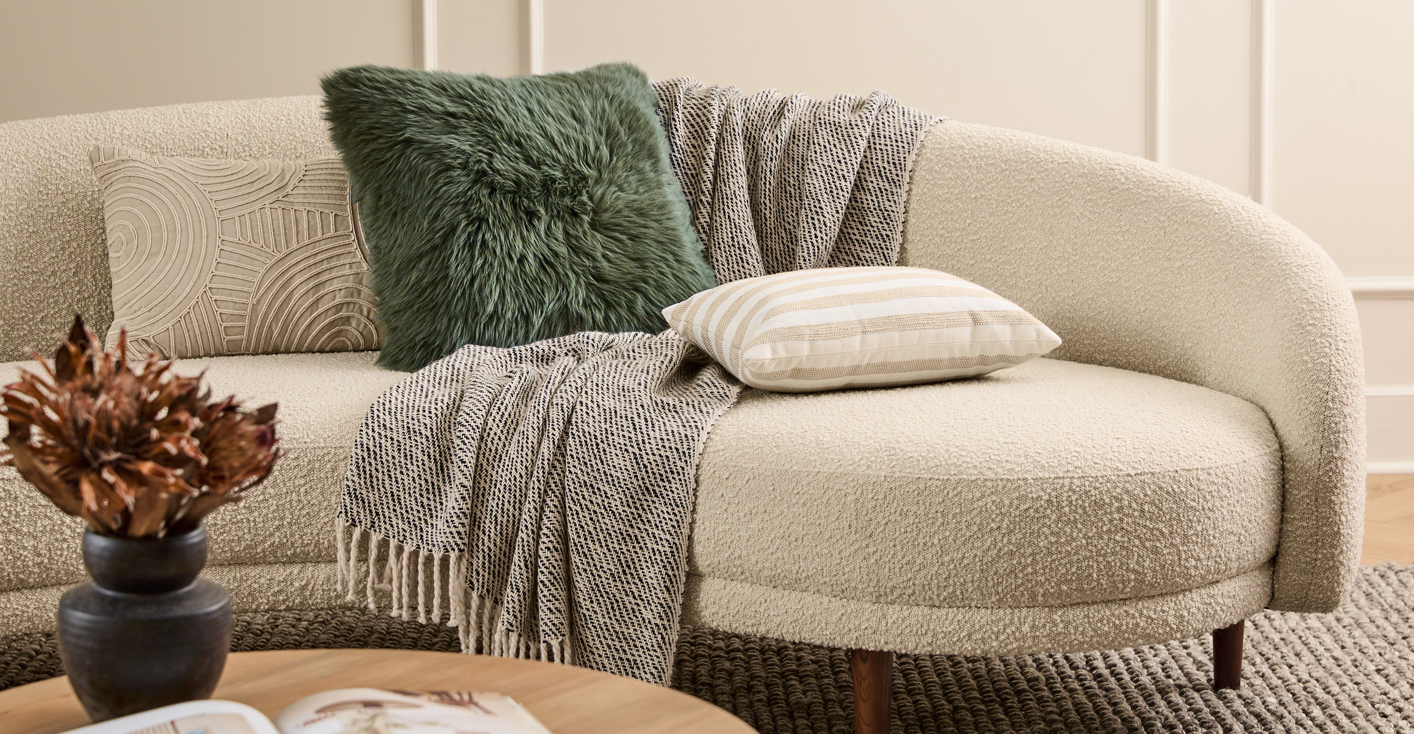 Lanna Malachite Green Sheepskin Pillow with Insert-18"x18" thumbnail 2