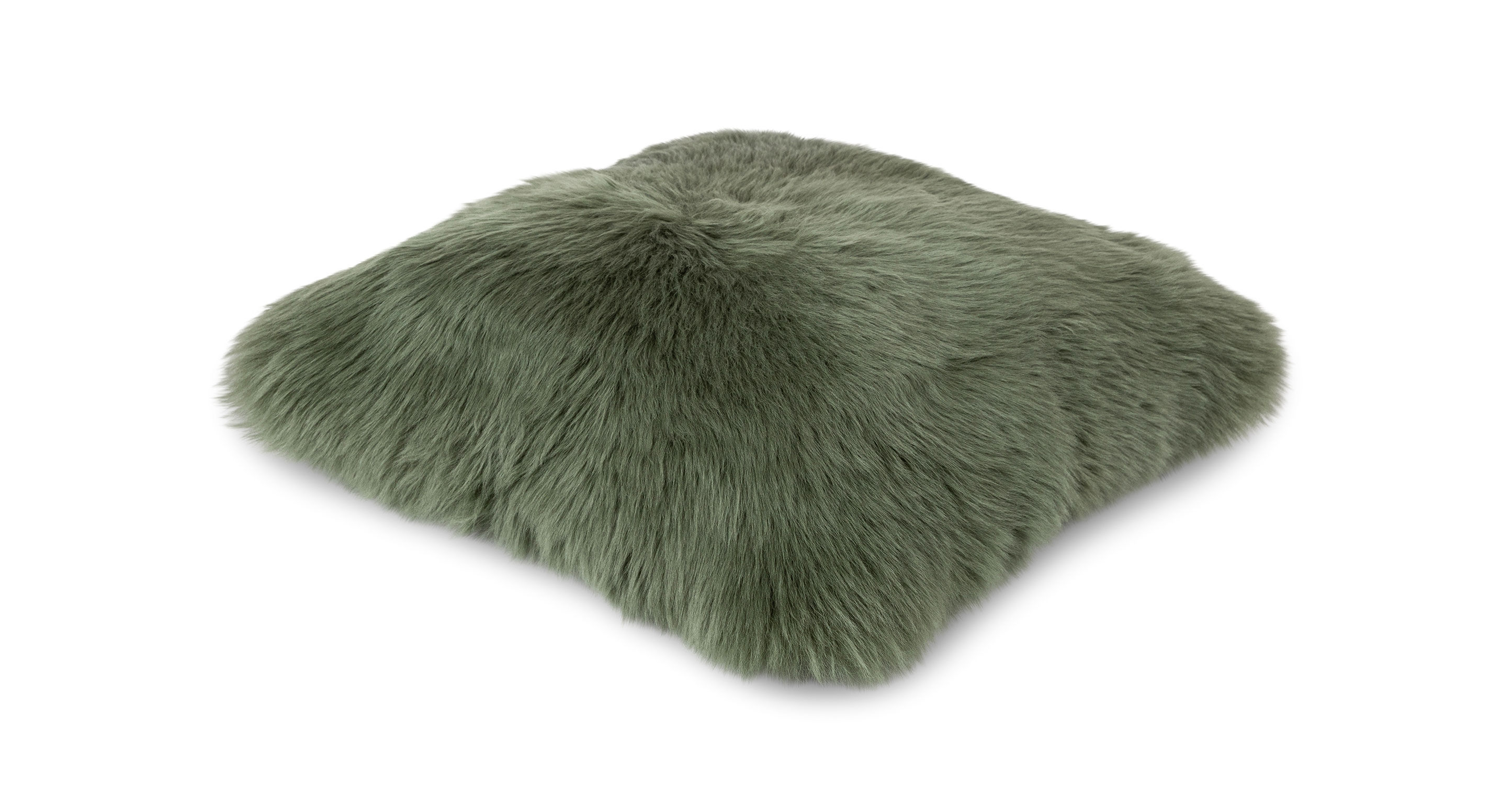 Lanna Malachite Green Sheepskin Pillow with Insert-18"x18" thumbnail 3