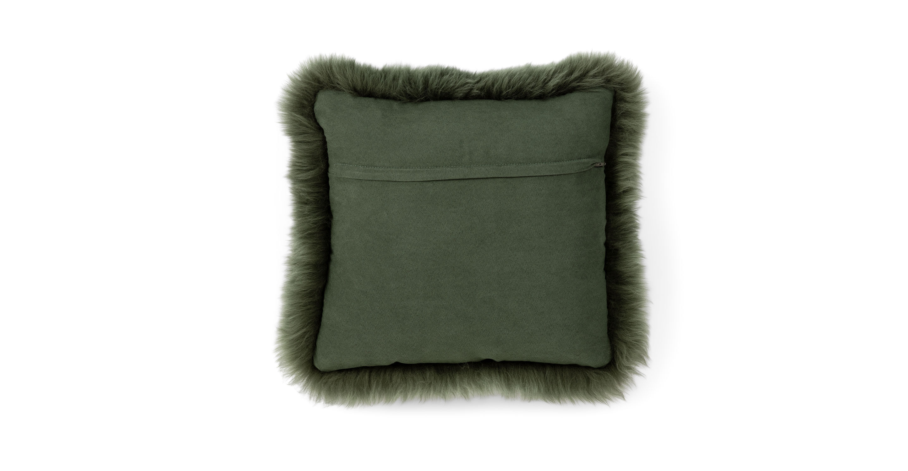 Lanna Malachite Green Sheepskin Pillow with Insert-18"x18" thumbnail 4
