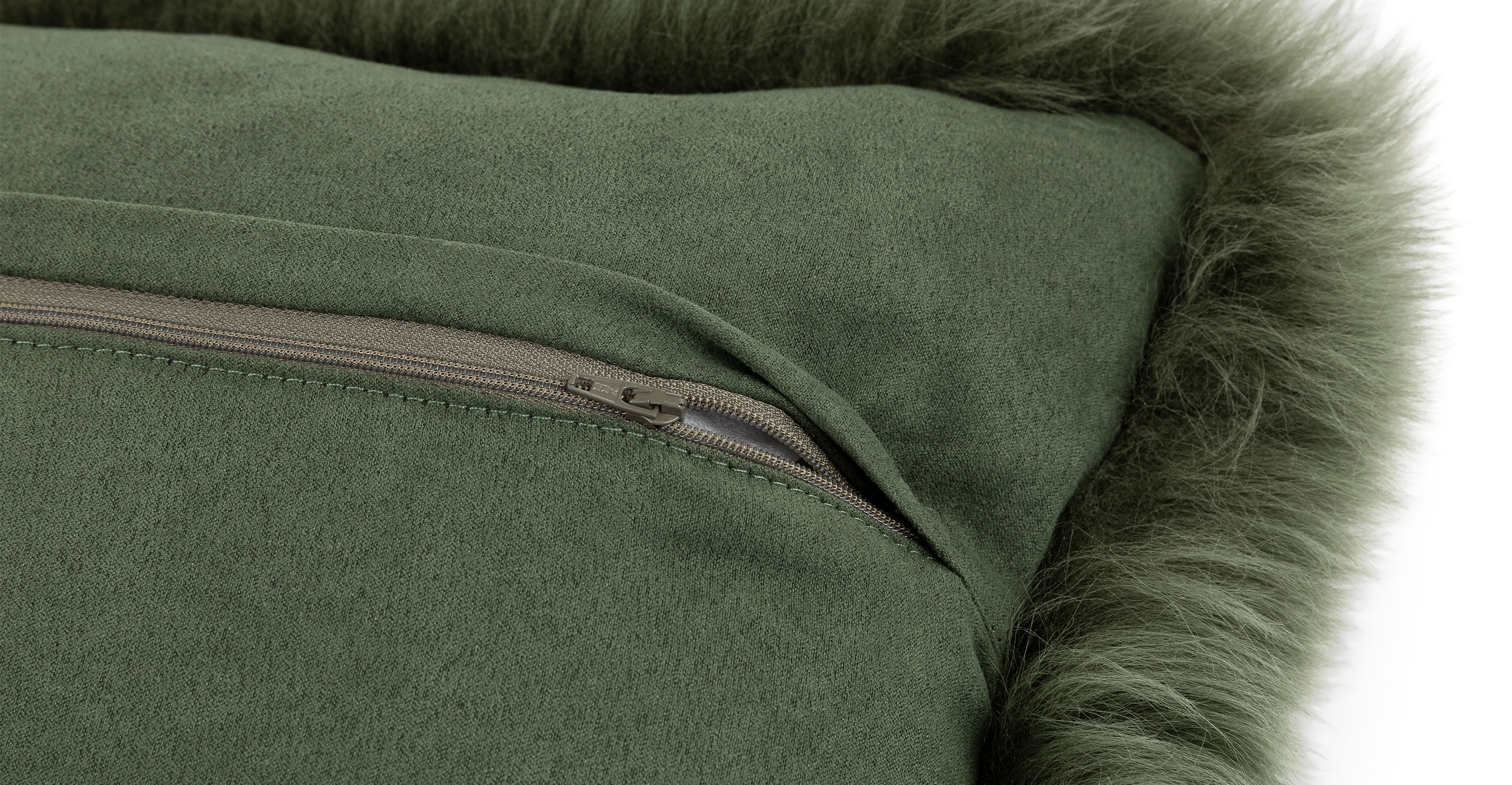 Lanna Malachite Green Sheepskin Pillow with Insert-18"x18" thumbnail 7