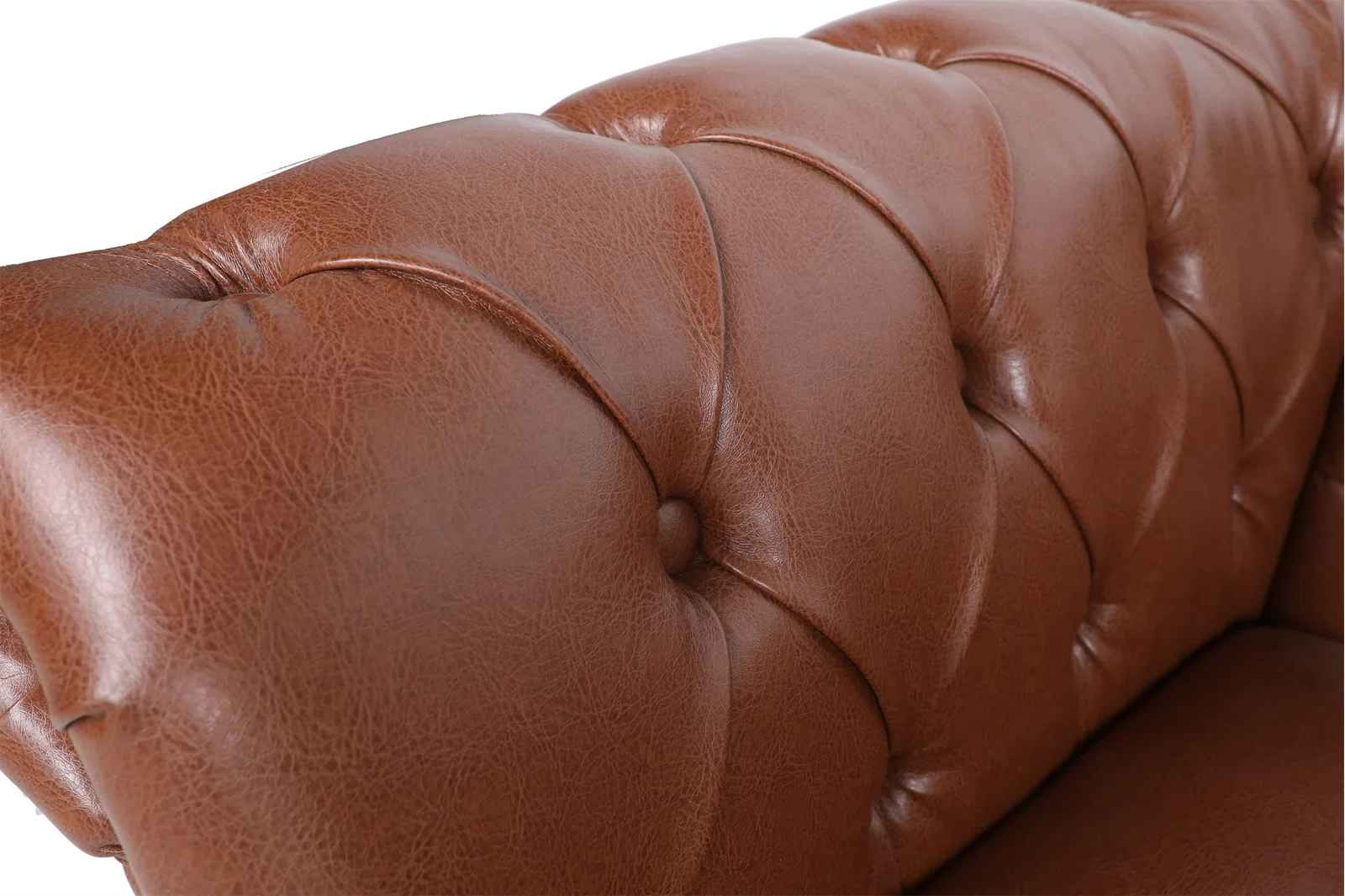 Annalena Faux Leather Rolled Arm Chesterfield Sofa thumbnail 6
