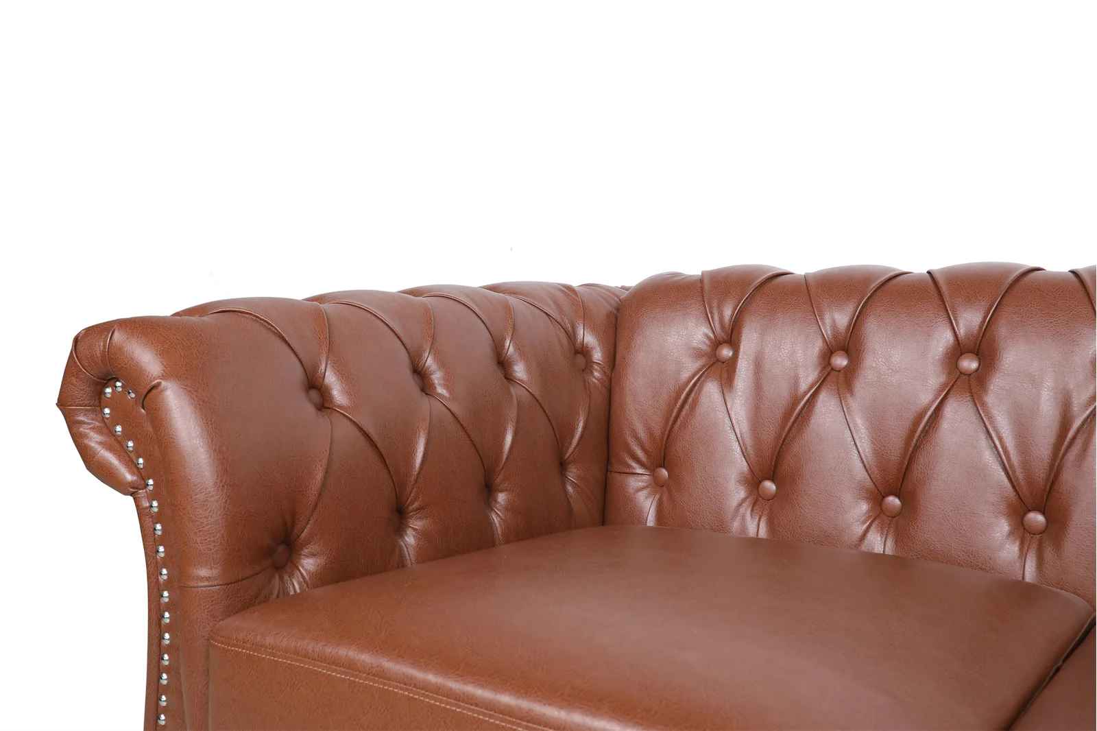 Annalena Faux Leather Rolled Arm Chesterfield Sofa thumbnail 7