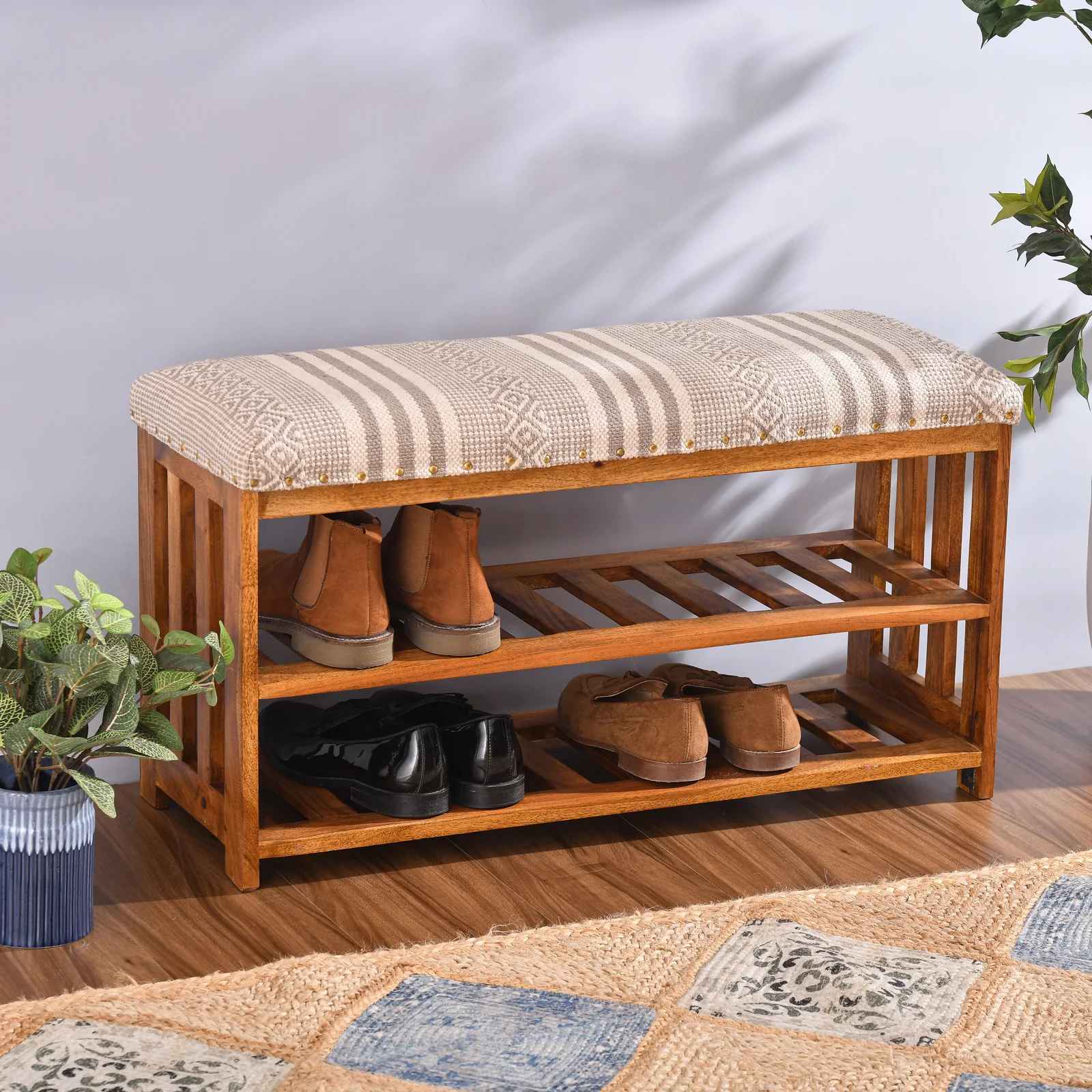 Eaker Shoe Storage Bench thumbnail 2