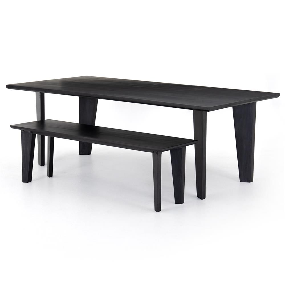 Ezra Modern Classic Black Solid Wood Rectangular Dining Table thumbnail 10