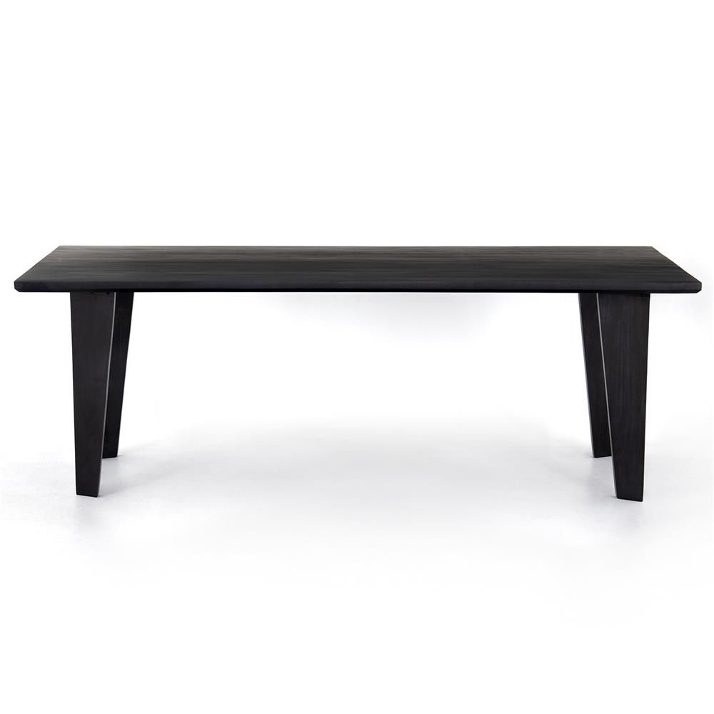 Ezra Modern Classic Black Solid Wood Rectangular Dining Table thumbnail 3
