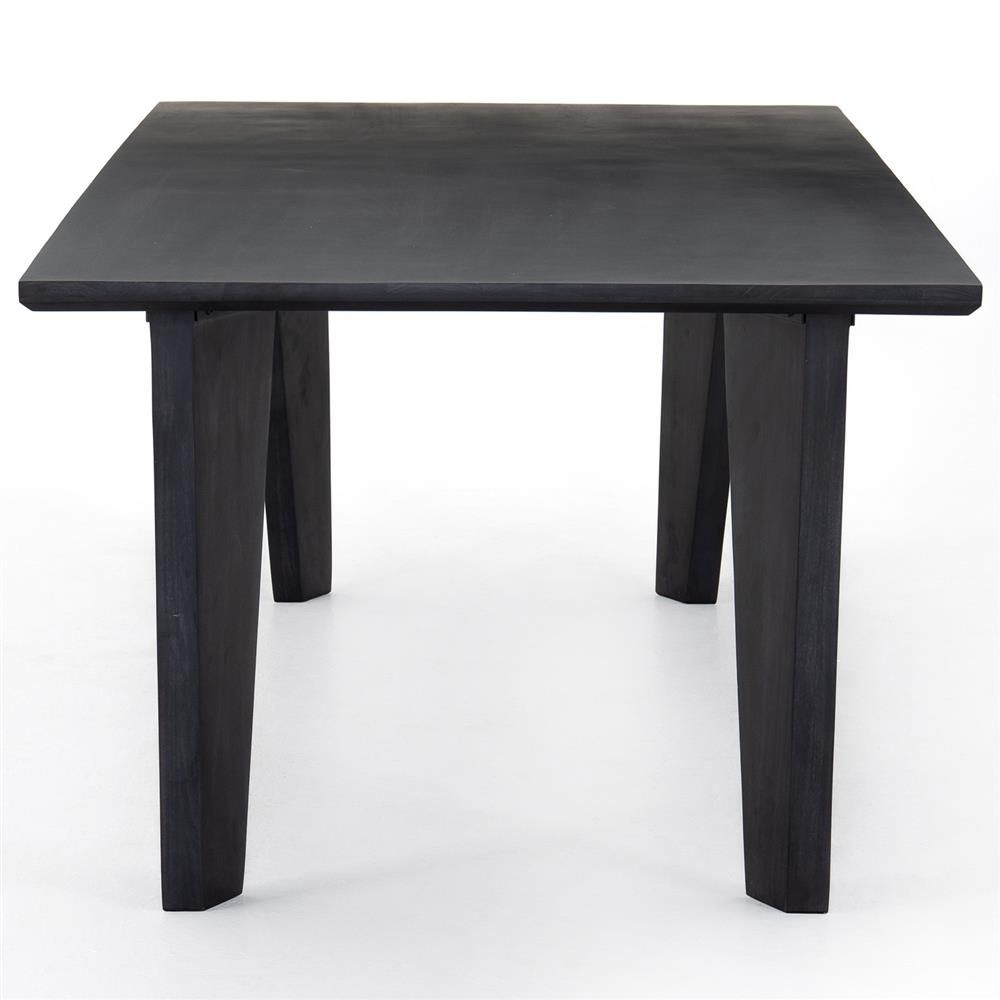 Ezra Modern Classic Black Solid Wood Rectangular Dining Table thumbnail 4