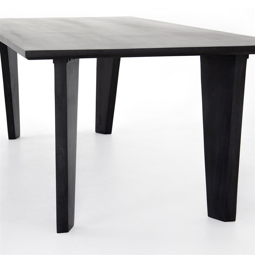 Ezra Modern Classic Black Solid Wood Rectangular Dining Table thumbnail 5