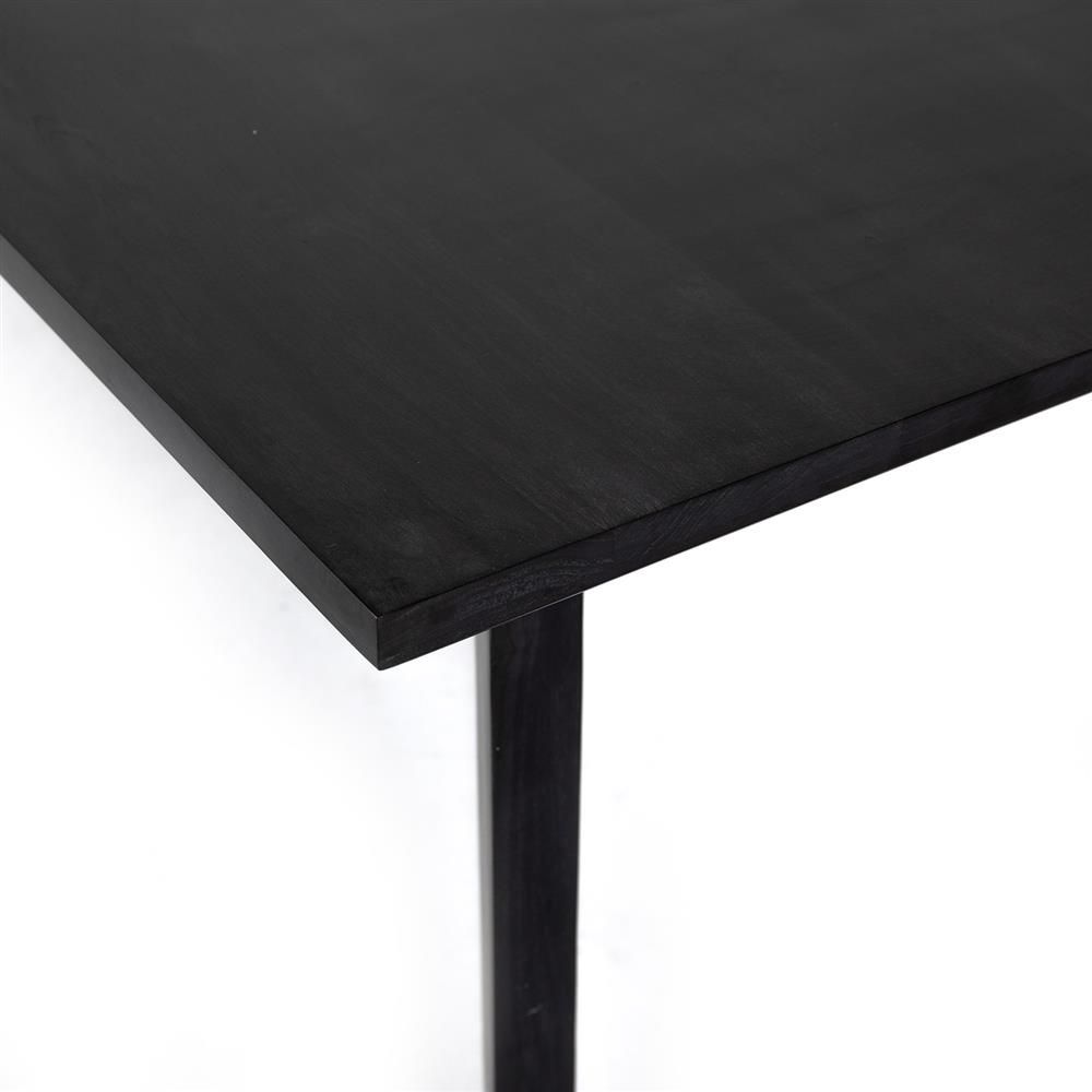 Ezra Modern Classic Black Solid Wood Rectangular Dining Table thumbnail 6