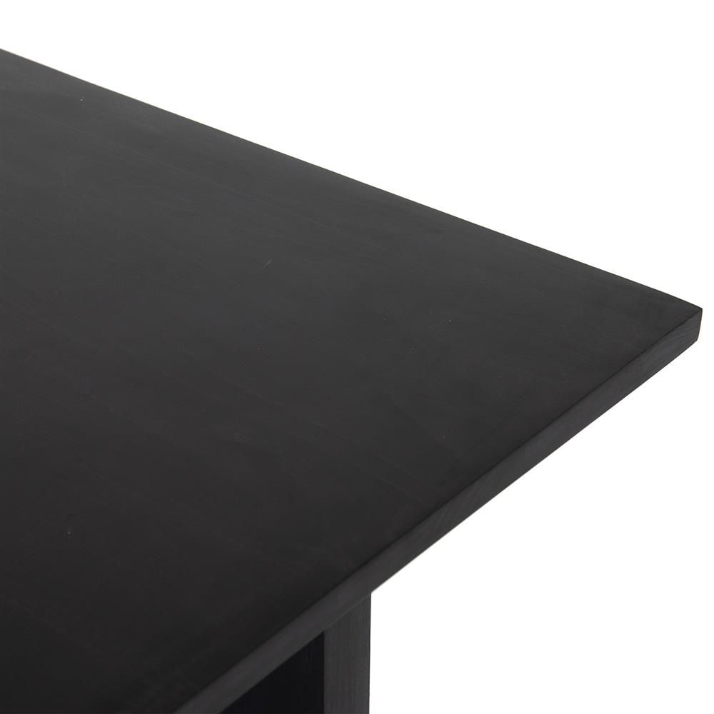 Ezra Modern Classic Black Solid Wood Rectangular Dining Table thumbnail 7