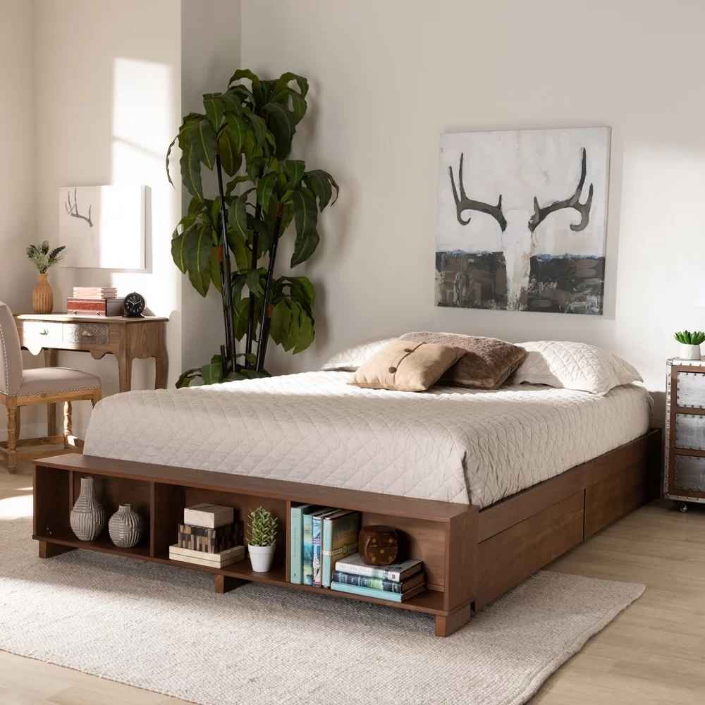 Khalid Solid Wood Storage Platform Bed-Queen thumbnail 2
