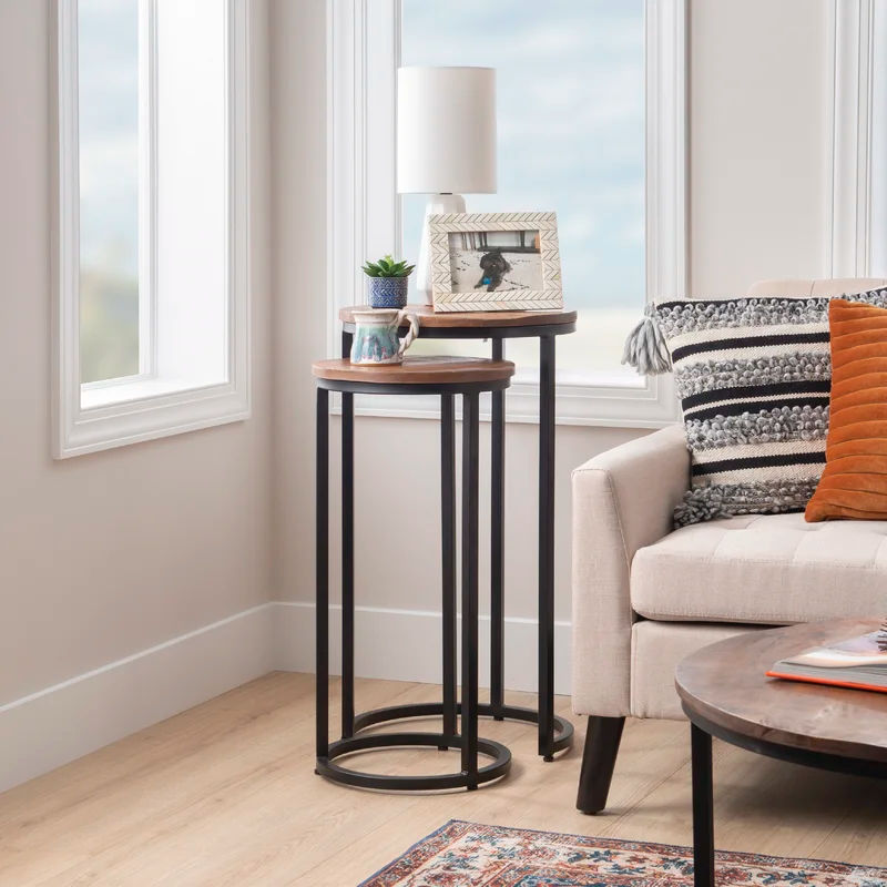 Jay Solid Wood Frame Nesting Tables (Set of 2) thumbnail 2