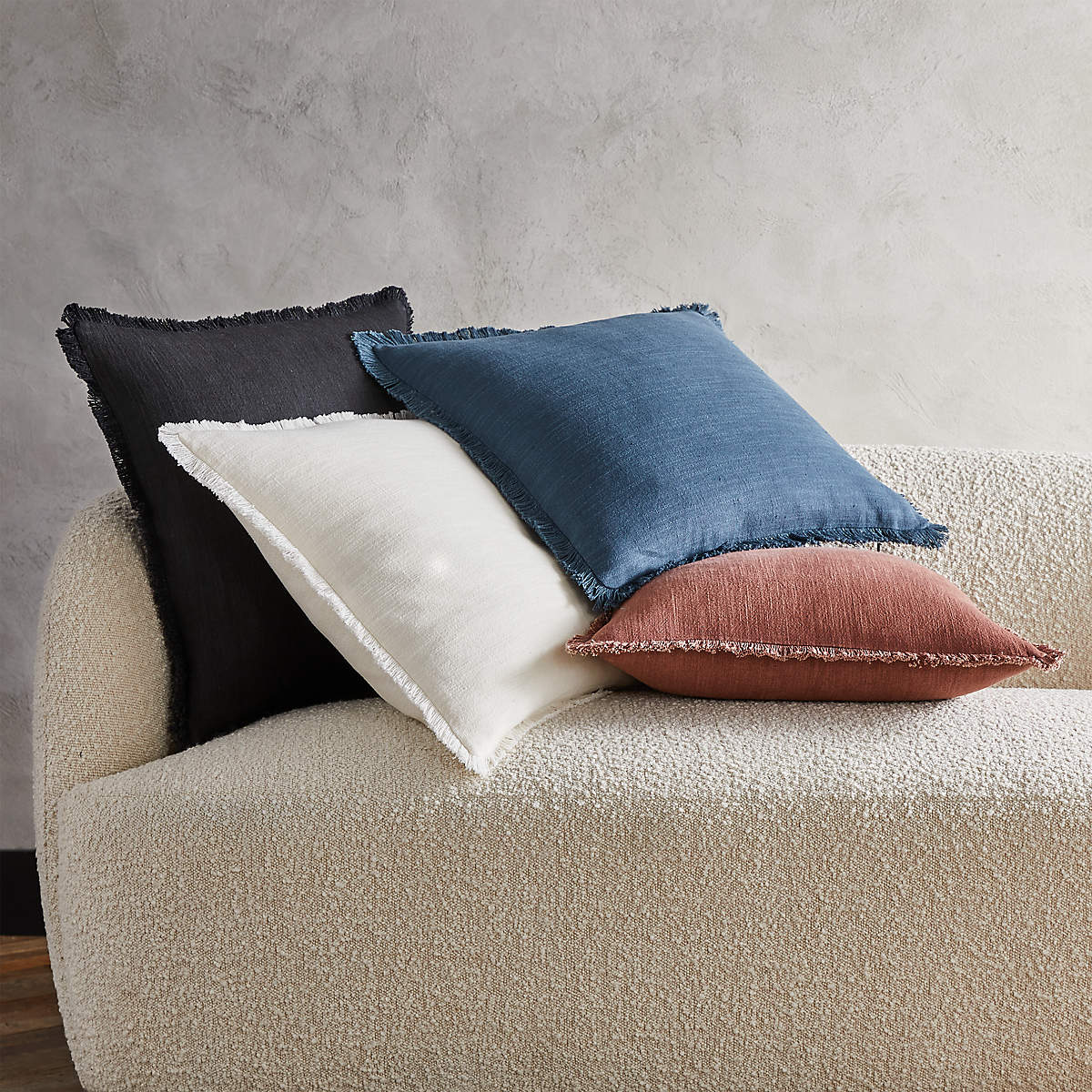 Eyelash Mauve Linen Throw Pillow With Insert thumbnail 4