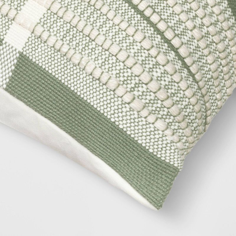 Striped Outdoor Lumbar Pillow-24"x12" thumbnail 4
